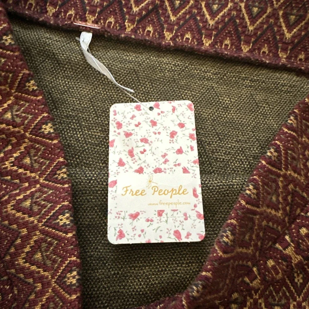 Free People Maroon & Gold When In Rome Mini Skirt - Size Medium NEW